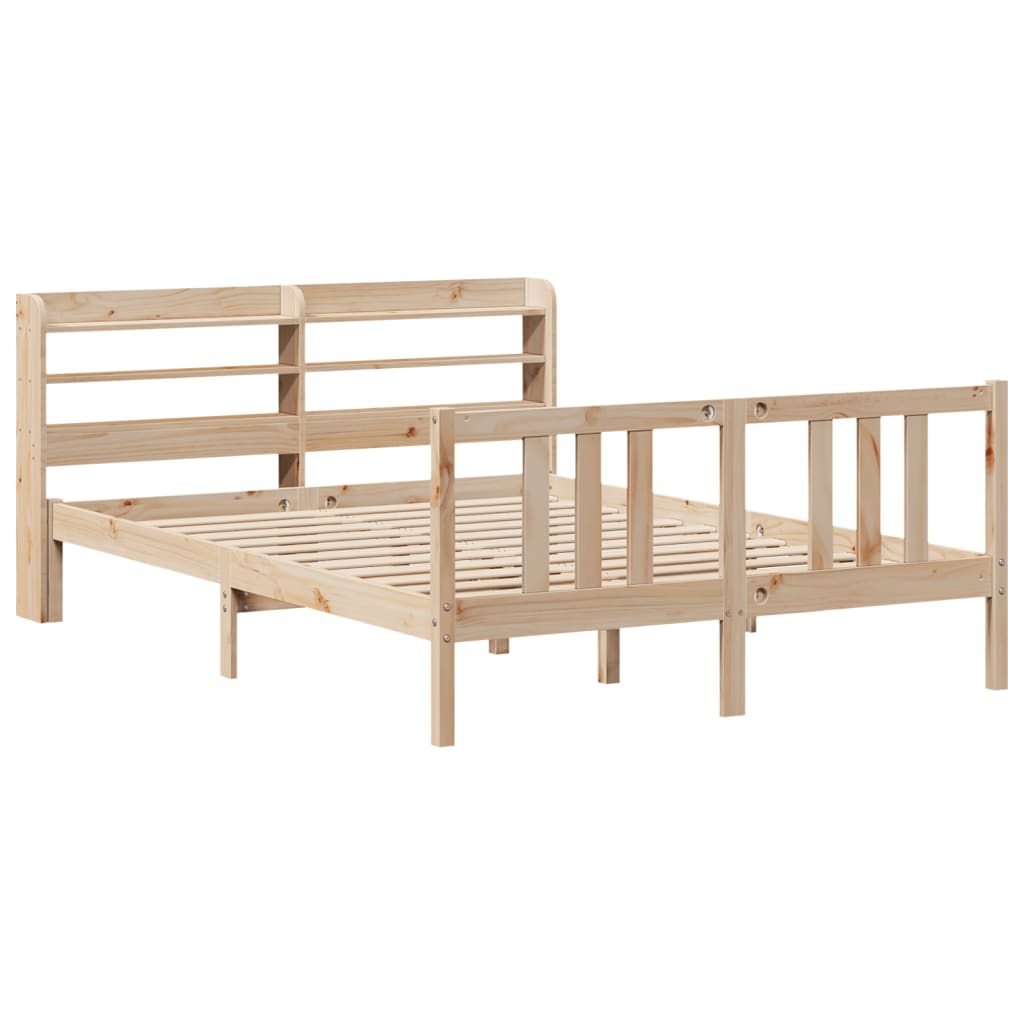 vidaXL Bed Frame with Headboard without Mattress 140x190 cm