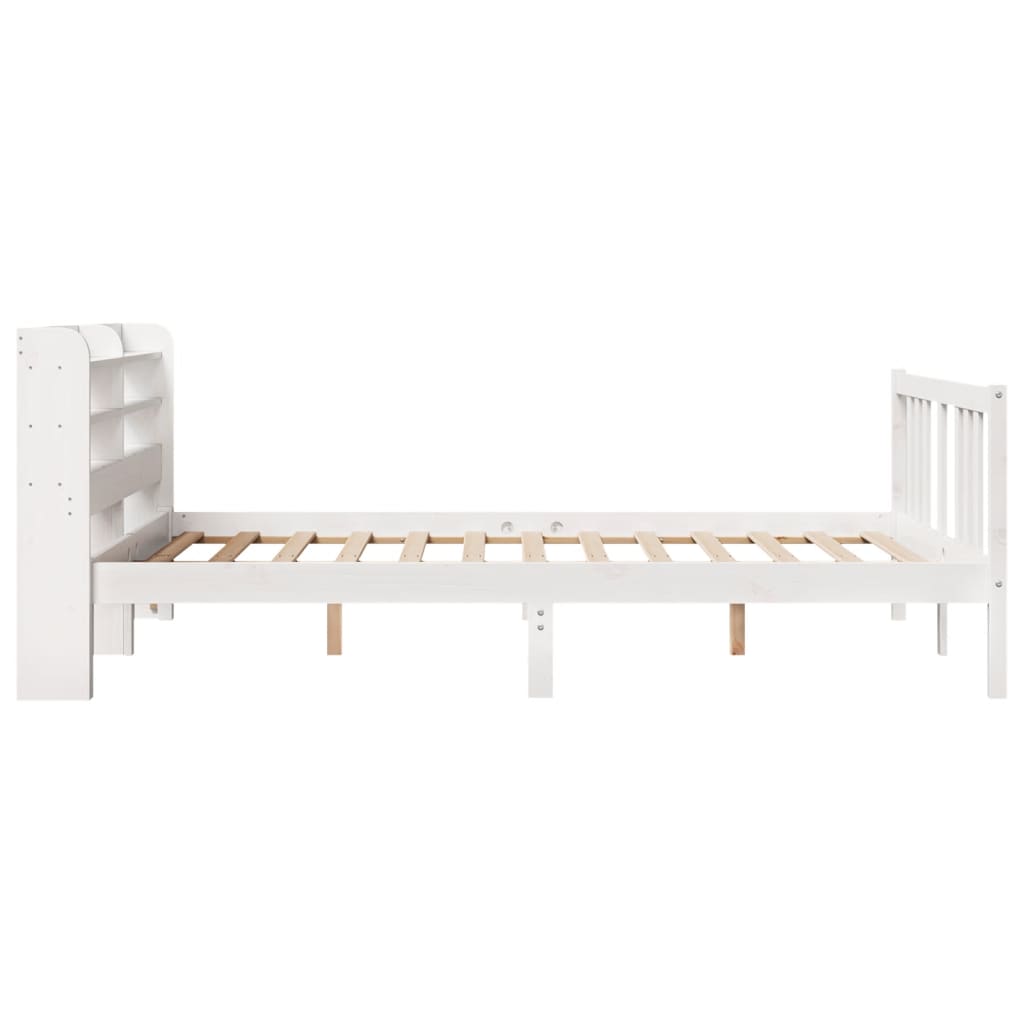 vidaXL Bed Frame with Headboard without Mattress White 150x200 cm King Size