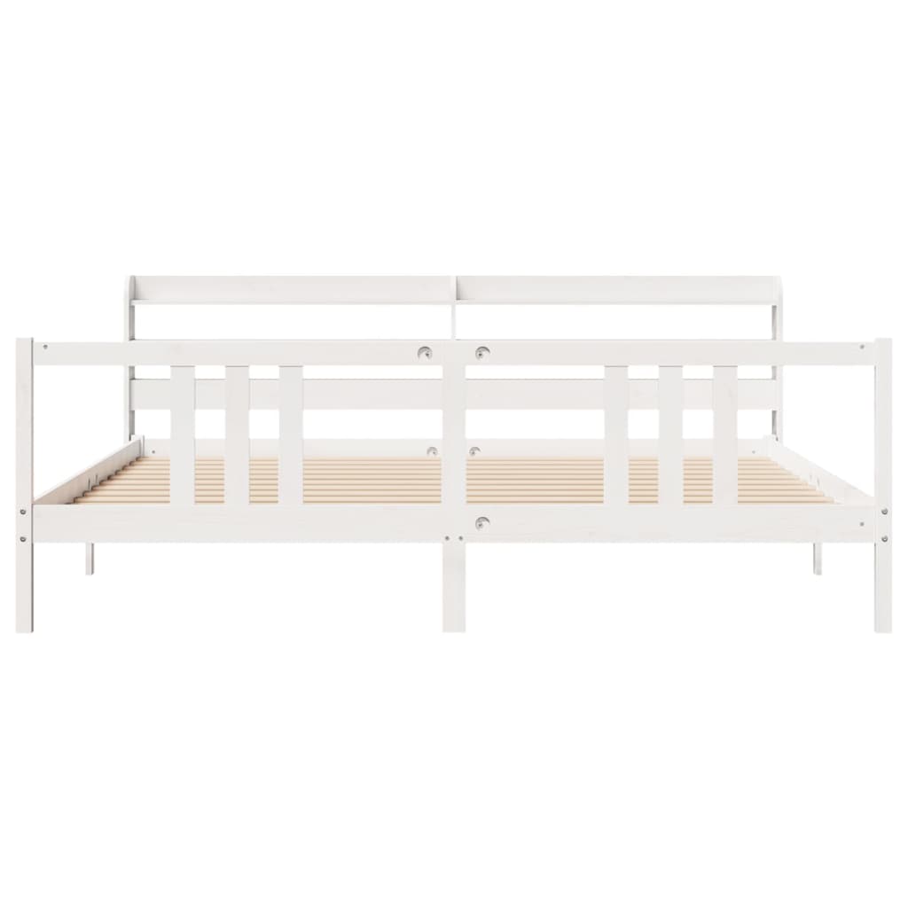 vidaXL Bed Frame with Headboard without Mattress White 200x200 cm