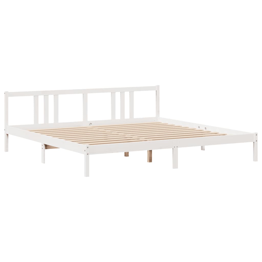 vidaXL Bed Frame with Headboard without Mattress White 200x200 cm