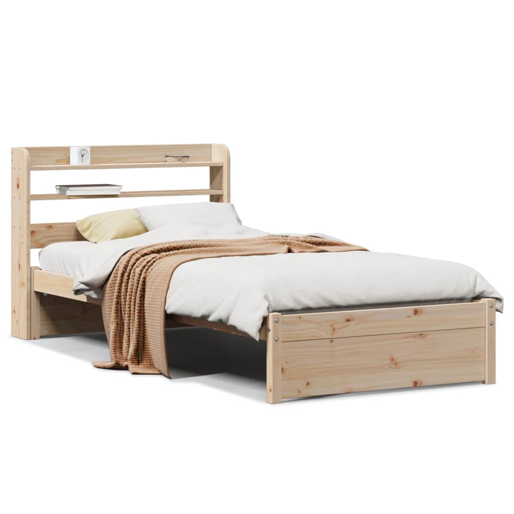 vidaXL Bed Frame with Headboard without Mattress 90x190 cm Single