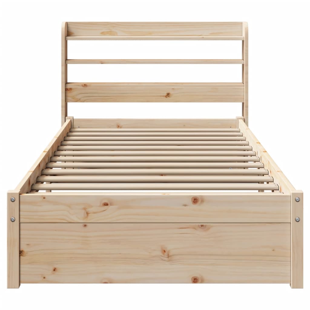 vidaXL Bed Frame with Headboard without Mattress 90x190 cm Single