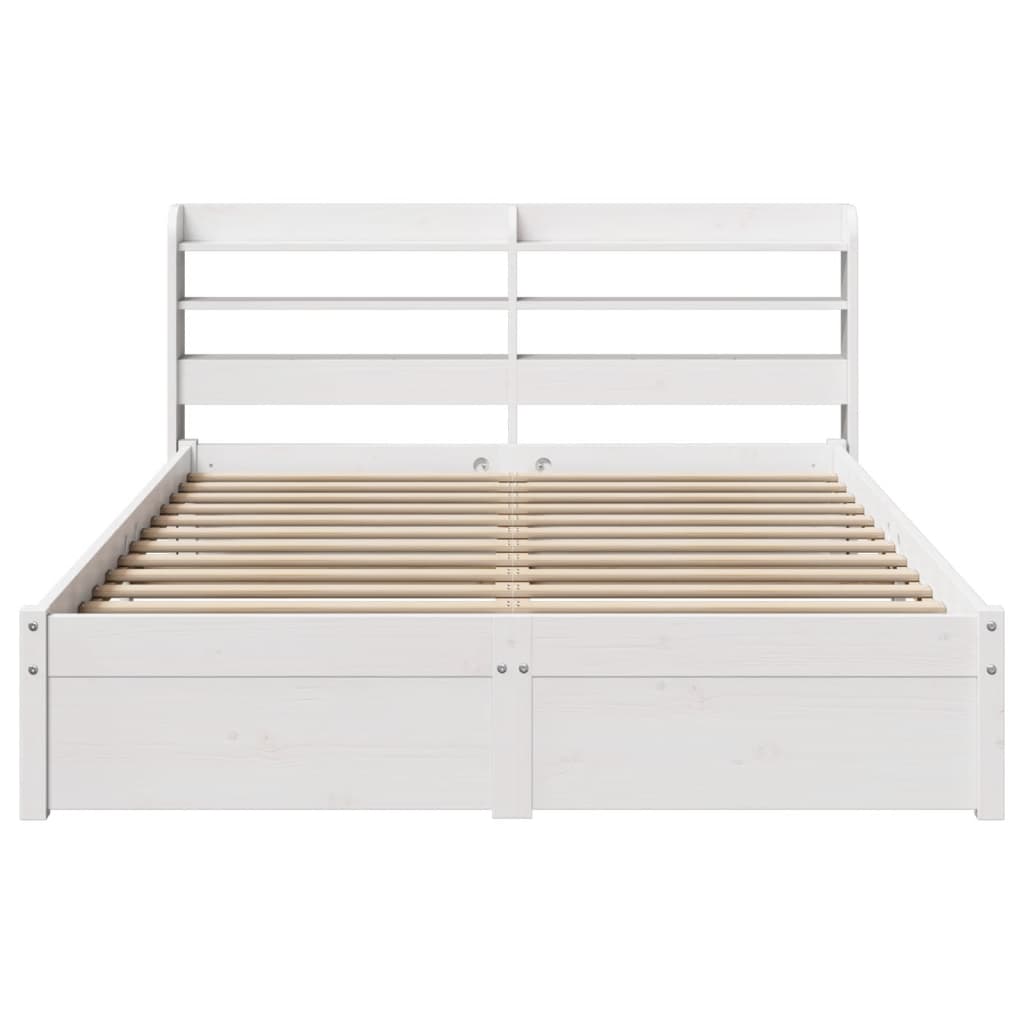 vidaXL Bed Frame with Headboard without Mattress White 120x190 cm Small Double