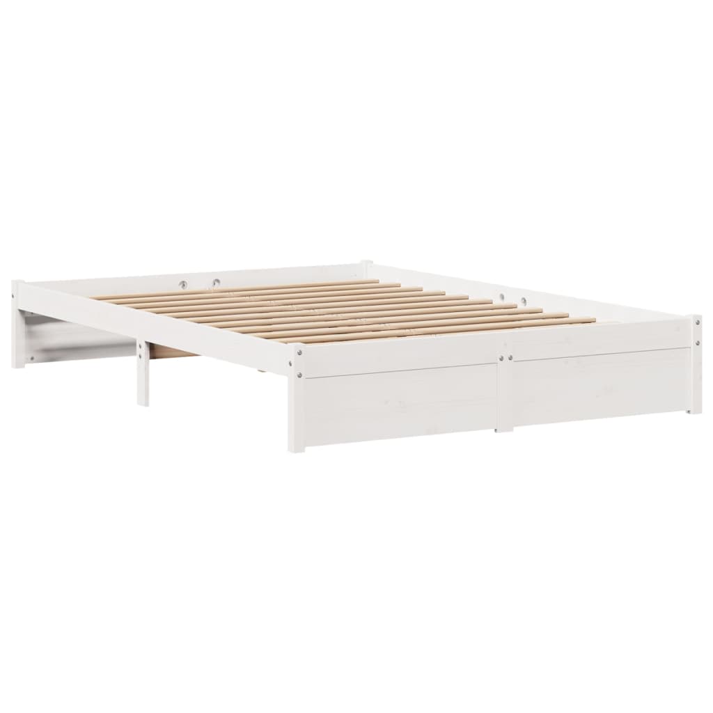 vidaXL Bed Frame with Headboard without Mattress White 120x190 cm Small Double