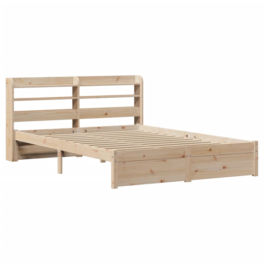 vidaXL Bed Frame with Headboard without Mattress 140x190 cm