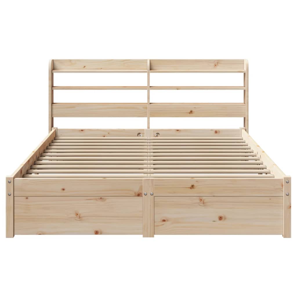 vidaXL Bed Frame with Headboard without Mattress 140x190 cm