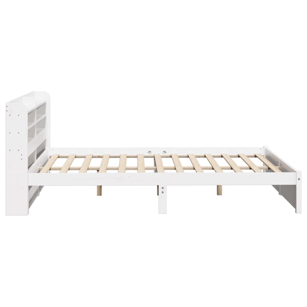 vidaXL Bed Frame with Headboard without Mattress White 140x190 cm