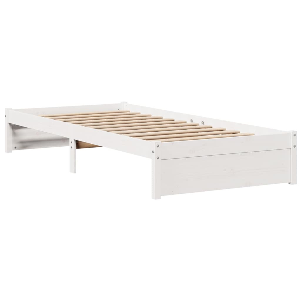 vidaXL Bed Frame with Headboard without Mattress White 100x200 cm