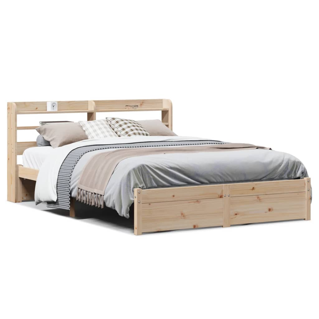 vidaXL Bed Frame with Headboard without Mattress 120x200 cm