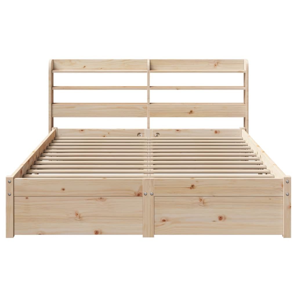 vidaXL Bed Frame with Headboard without Mattress 120x200 cm