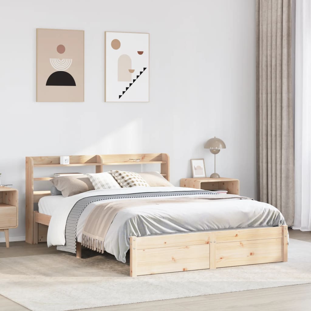 vidaXL Bed Frame with Headboard without Mattress 120x200 cm