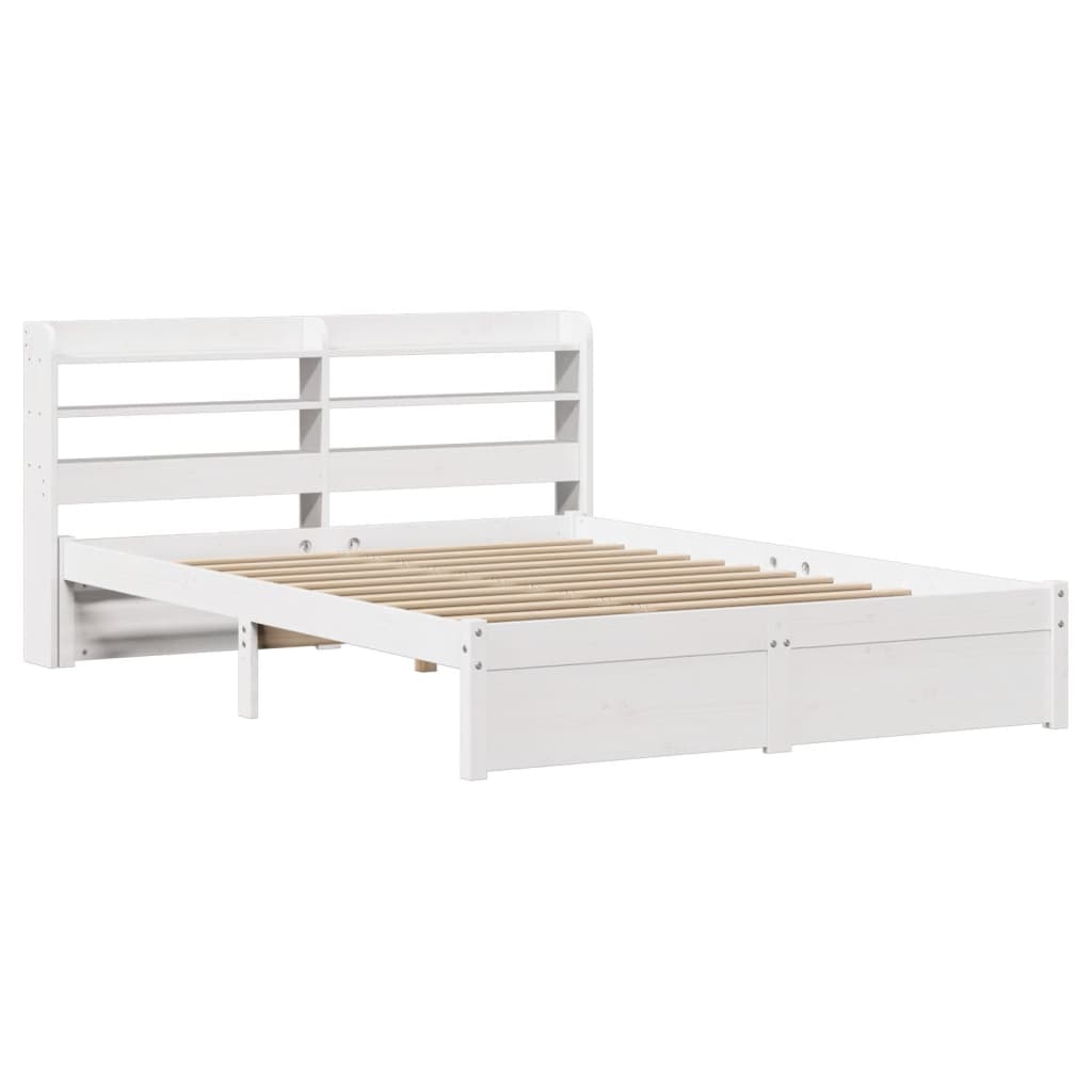 vidaXL Bed Frame with Headboard without Mattress White 120x200 cm