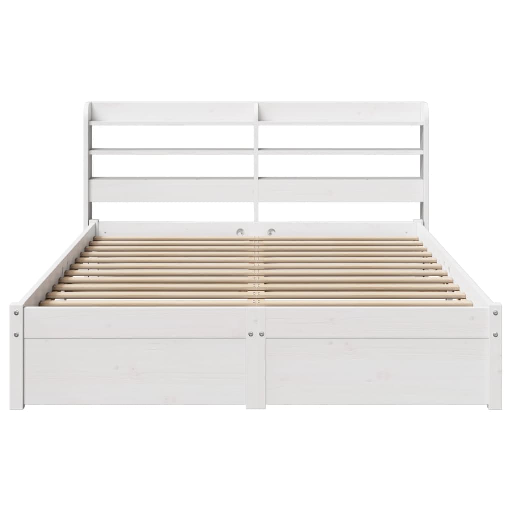 vidaXL Bed Frame with Headboard without Mattress White 120x200 cm