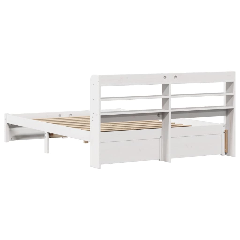 vidaXL Bed Frame with Headboard without Mattress White 120x200 cm