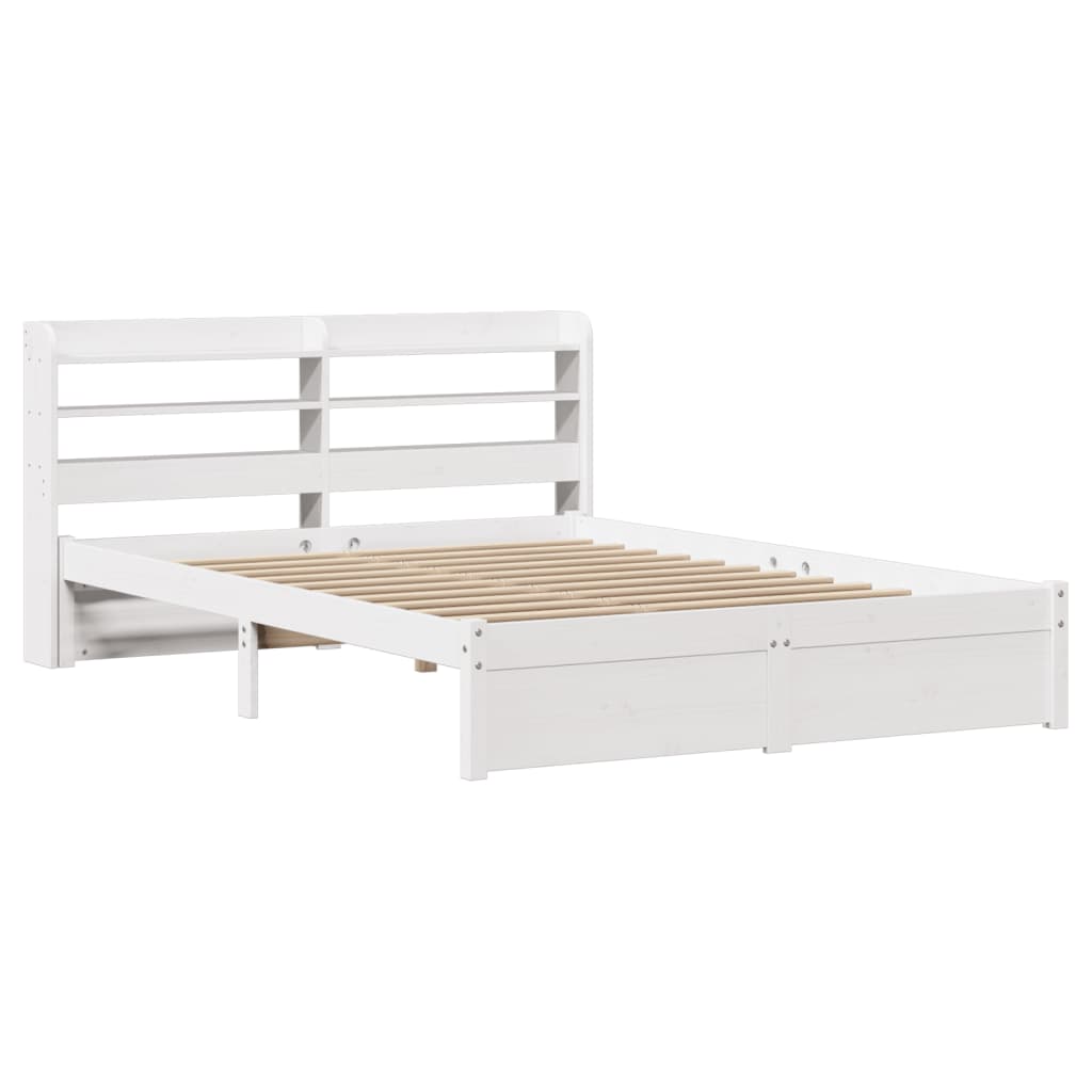 vidaXL Bed Frame with Headboard without Mattress White 150x200 cm King Size