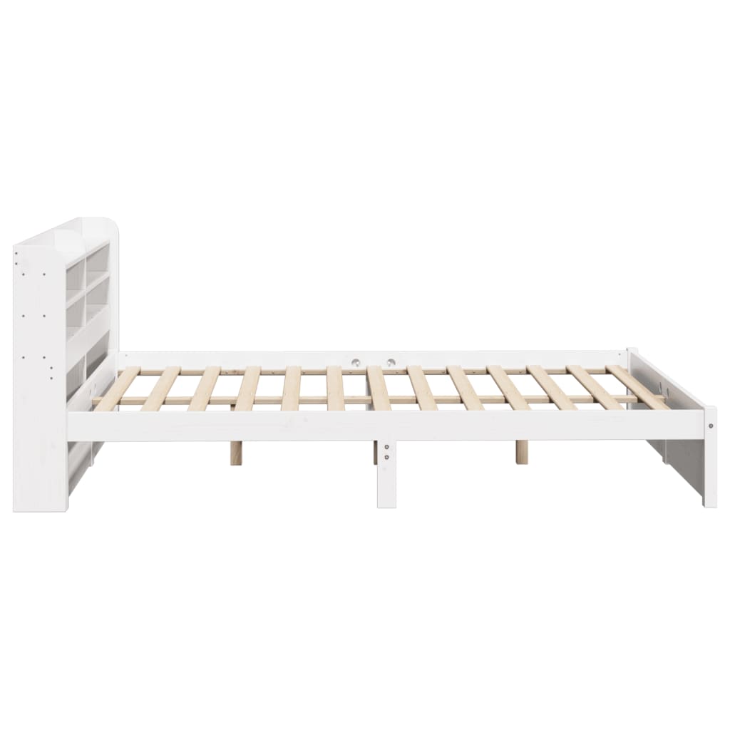 vidaXL Bed Frame with Headboard without Mattress White 160x200 cm