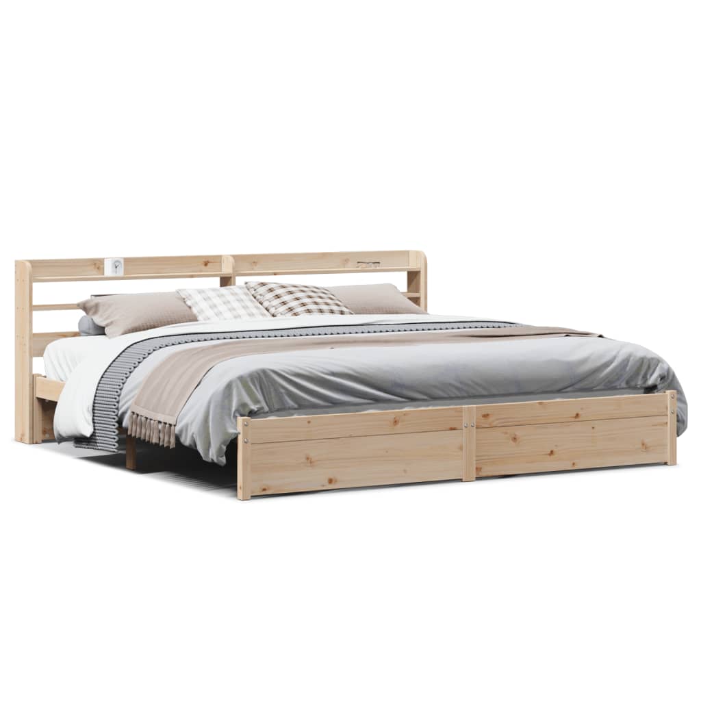 vidaXL Bed Frame with Headboard without Mattress 180x200 cm Super King