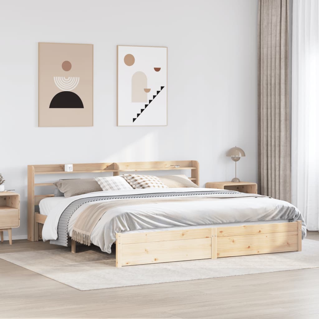 vidaXL Bed Frame with Headboard without Mattress 180x200 cm Super King