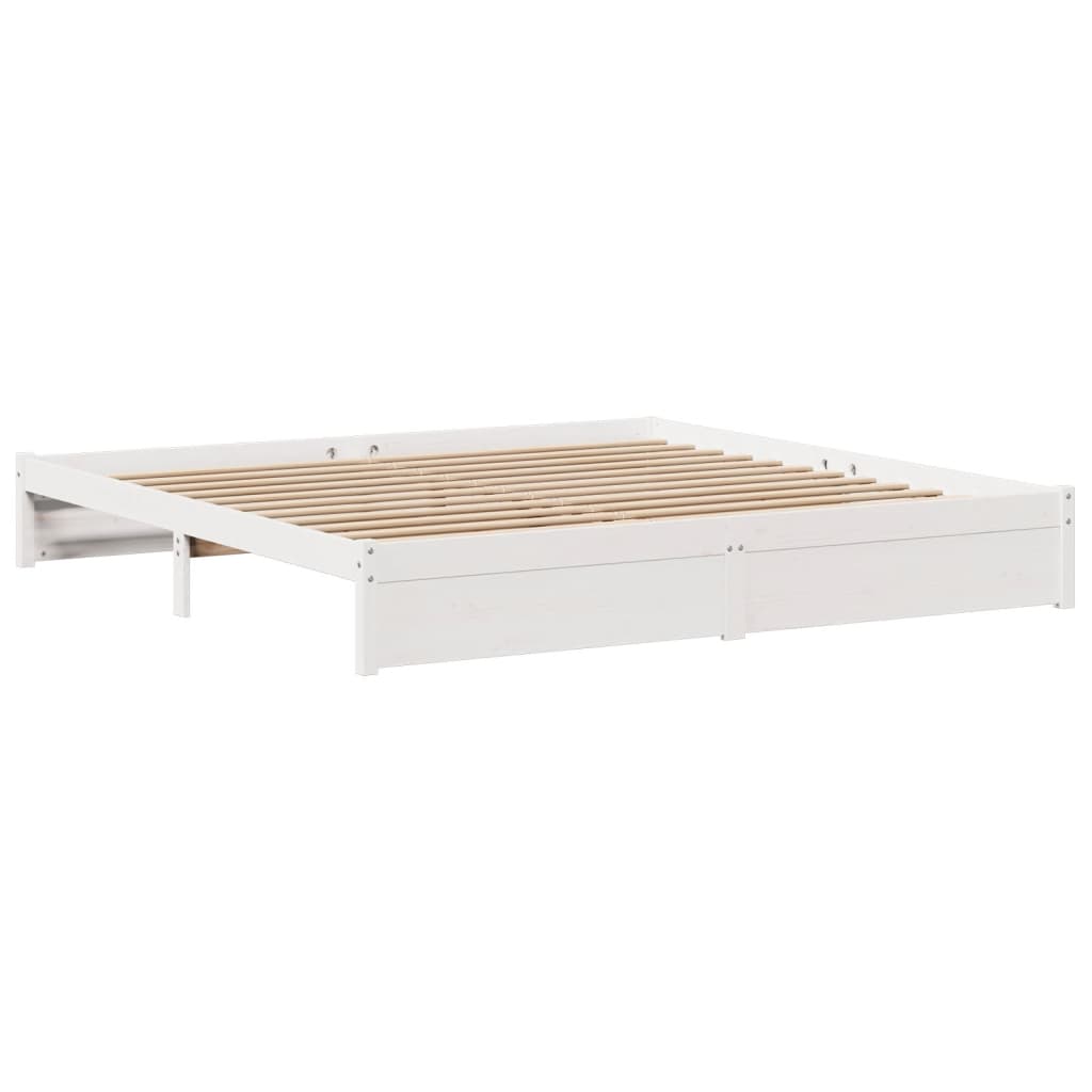 vidaXL Bed Frame with Headboard without Mattress White 180x200 cm Super King