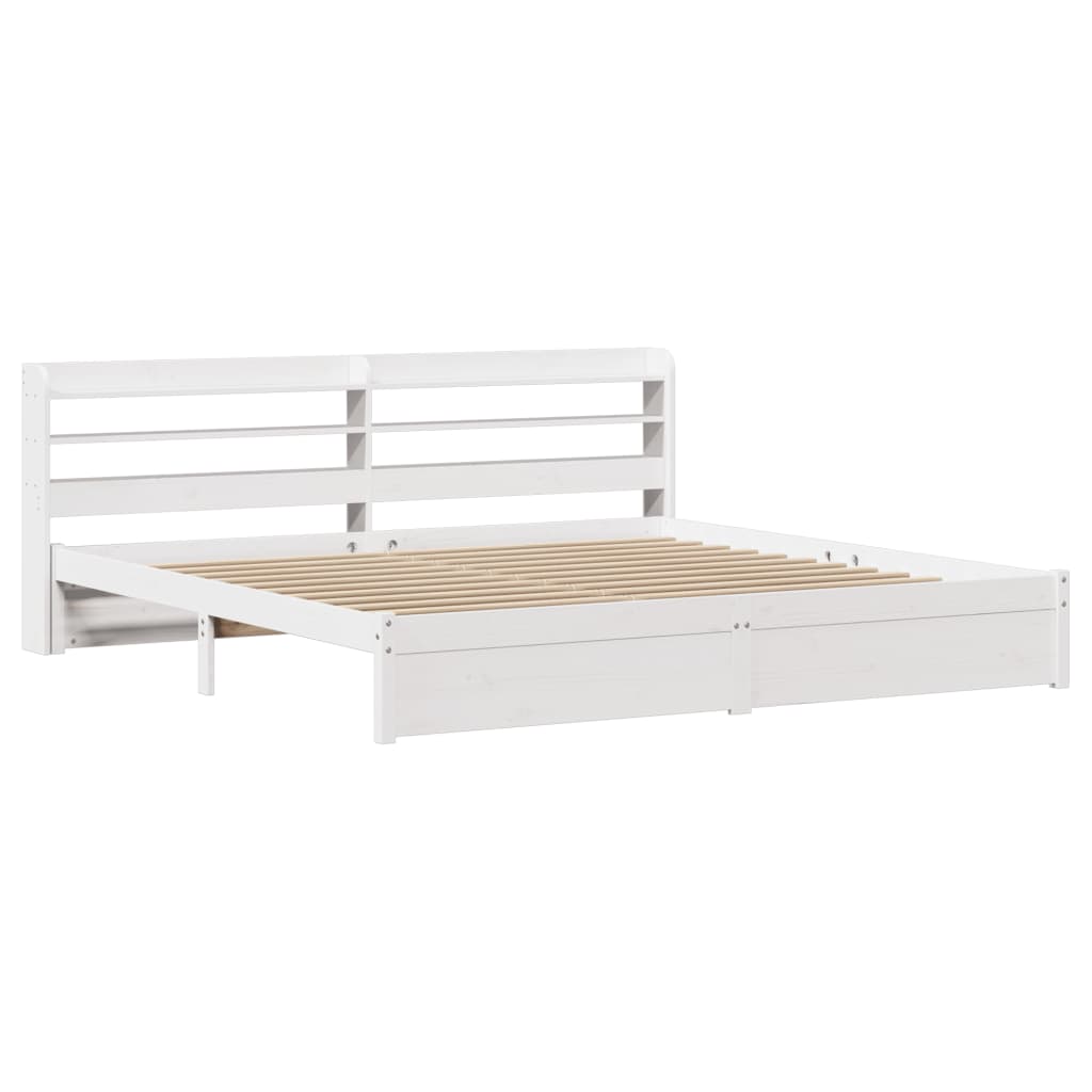 vidaXL Bed Frame with Headboard without Mattress White 200x200 cm