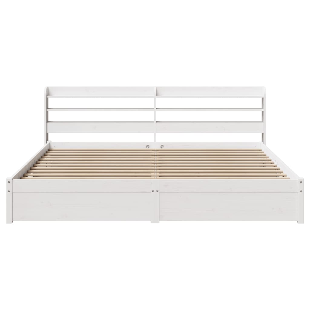 vidaXL Bed Frame with Headboard without Mattress White 200x200 cm