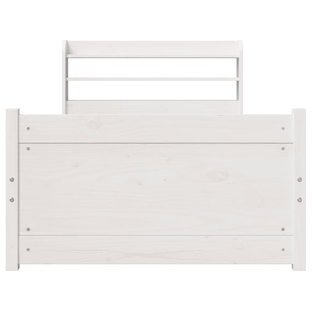 vidaXL Bed Frame with Headboard without Mattress White 75x190 cm Small Single