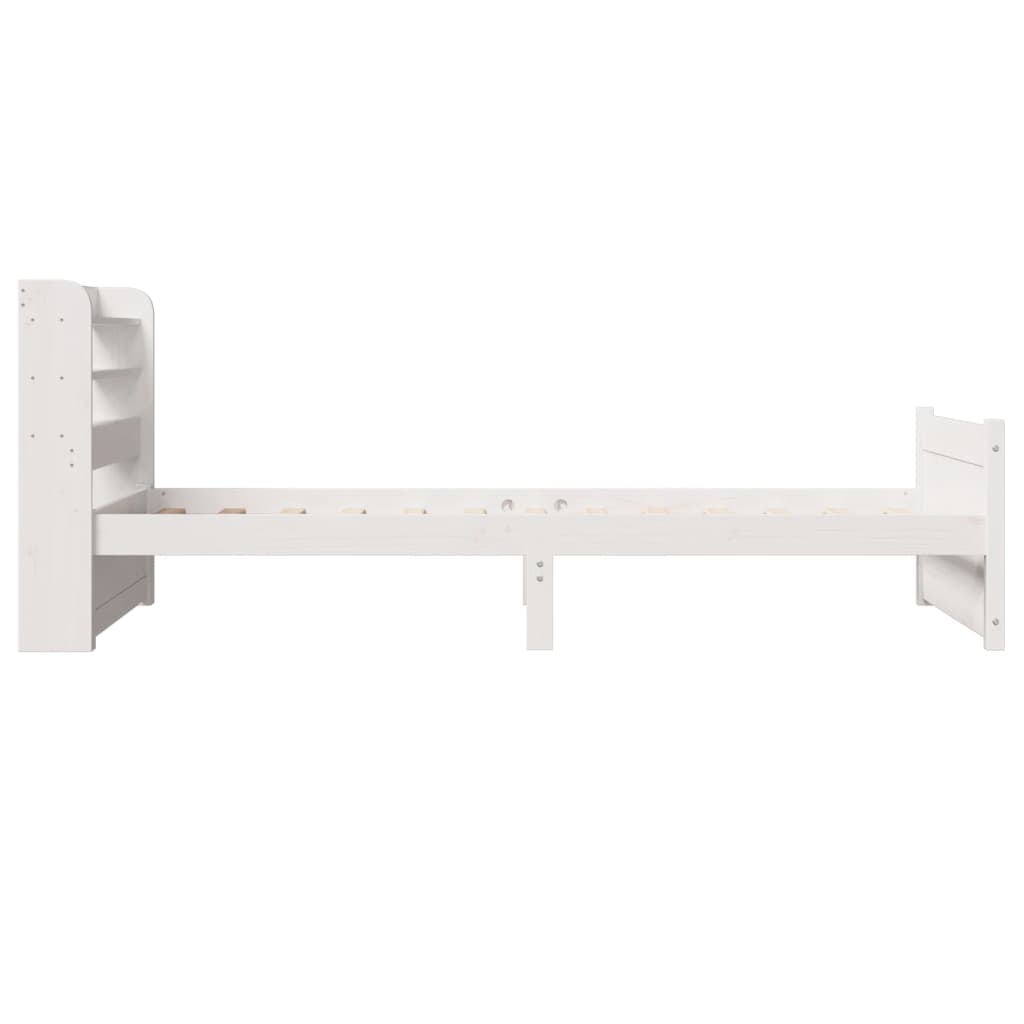 vidaXL Bed Frame with Headboard without Mattress White 75x190 cm Small Single