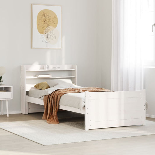 vidaXL Bed Frame with Headboard without Mattress White 75x190 cm Small Single