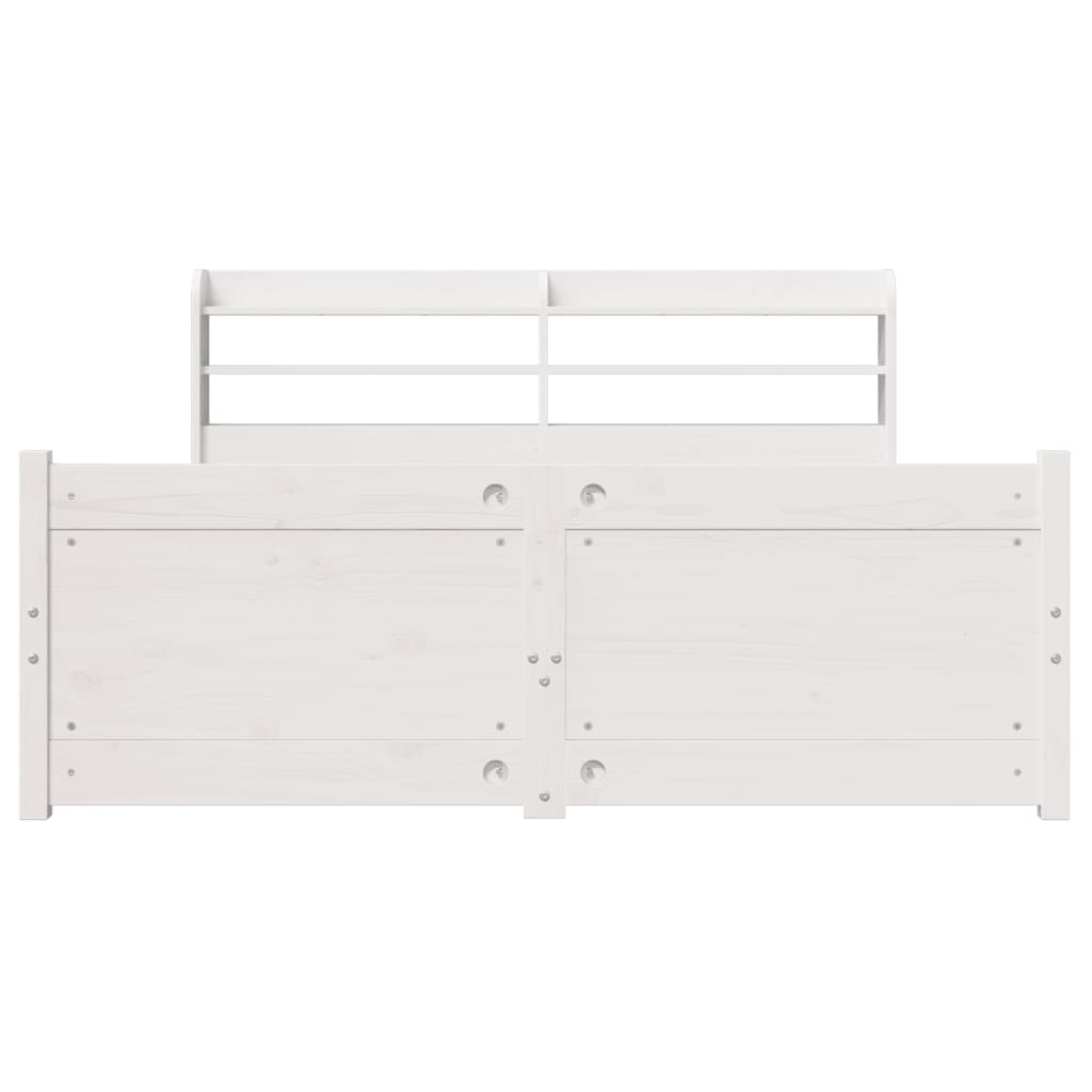 vidaXL Bed Frame with Headboard without Mattress White 135x190 cm Double