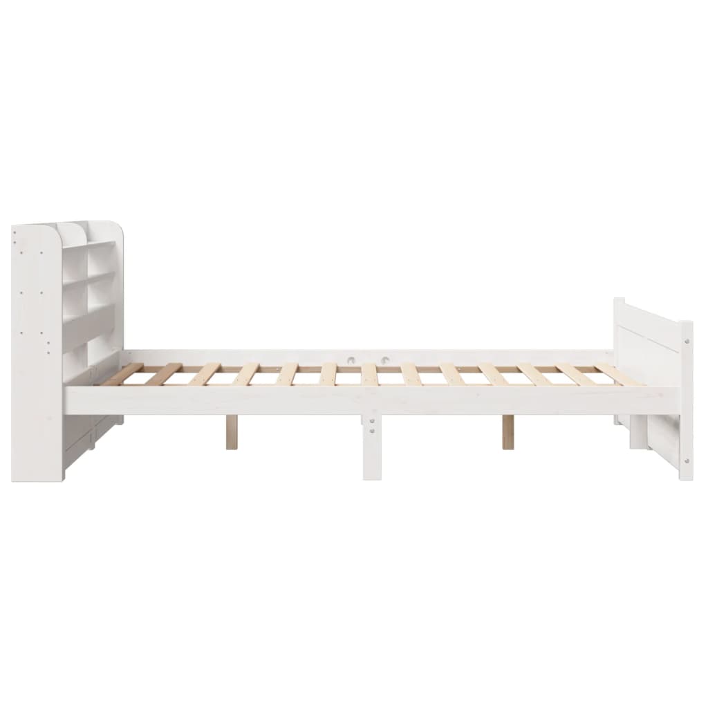 vidaXL Bed Frame with Headboard without Mattress White 135x190 cm Double