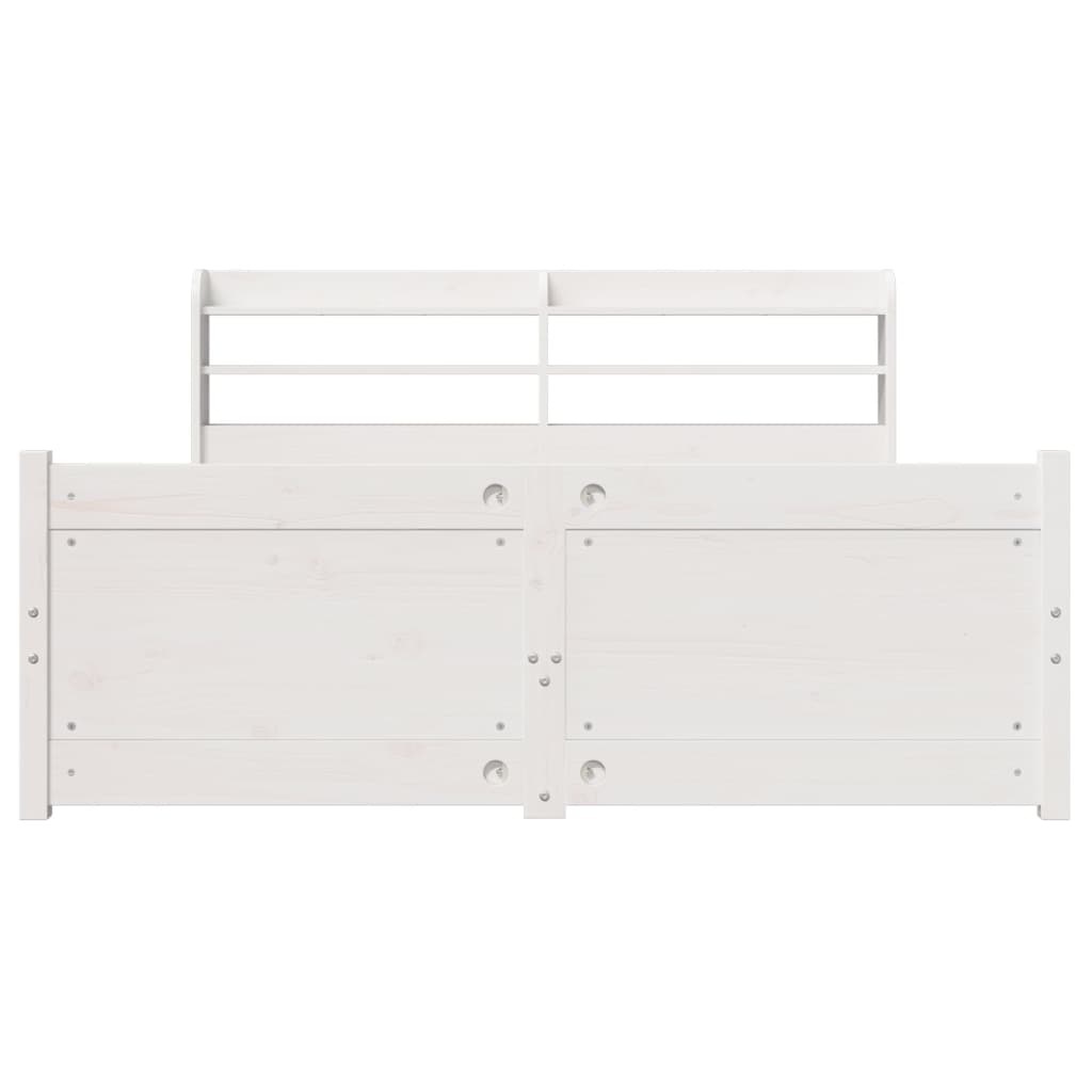 vidaXL Bed Frame with Headboard without Mattress White 140x190 cm