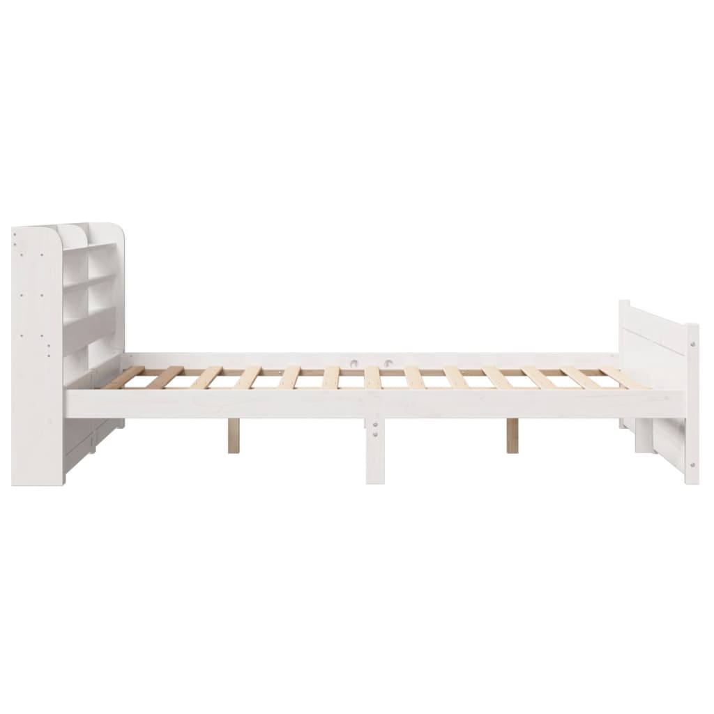 vidaXL Bed Frame with Headboard without Mattress White 140x190 cm