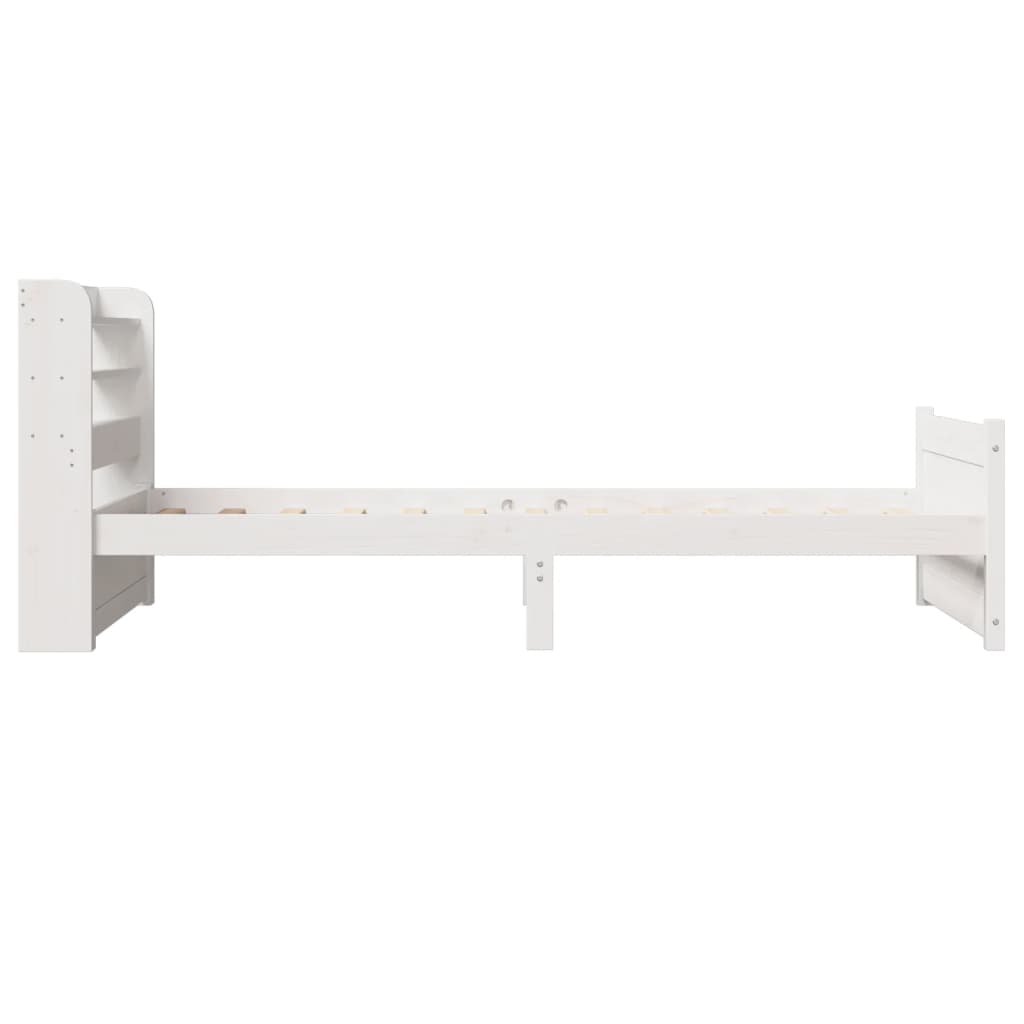 vidaXL Bed Frame with Headboard without Mattress White 90x200 cm