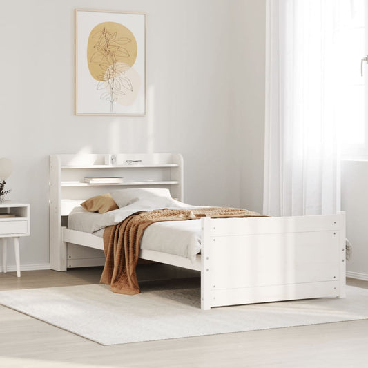 vidaXL Bed Frame with Headboard without Mattress White 90x200 cm