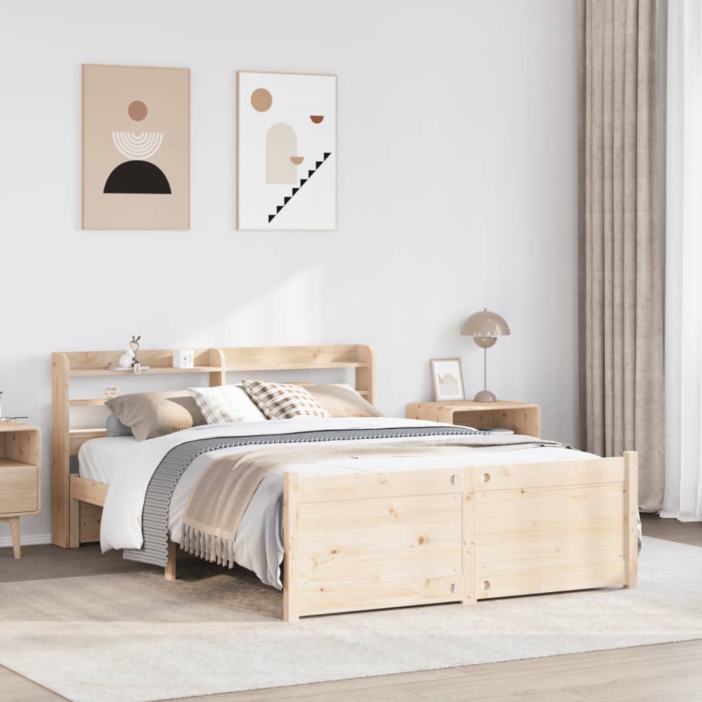 vidaXL Bed Frame with Headboard without Mattress 120x200 cm