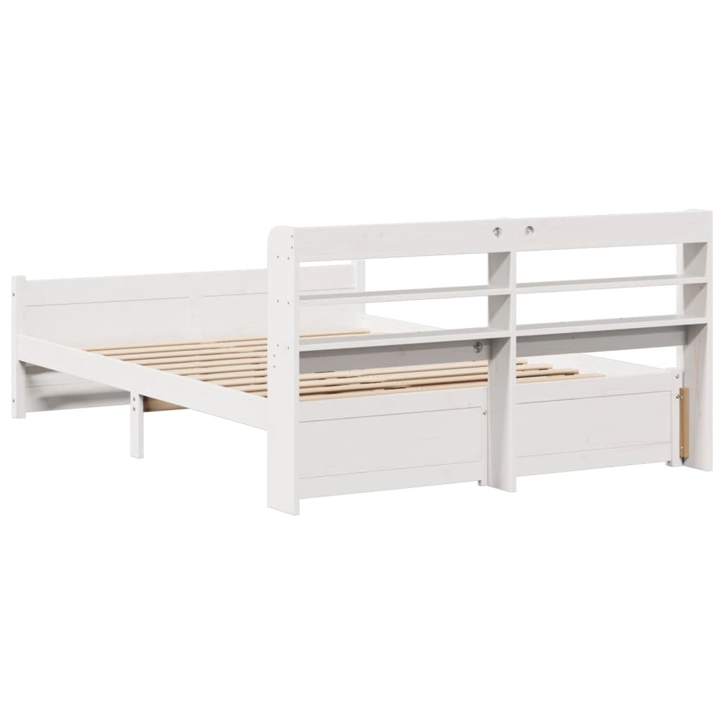 vidaXL Bed Frame with Headboard without Mattress White 120x200 cm