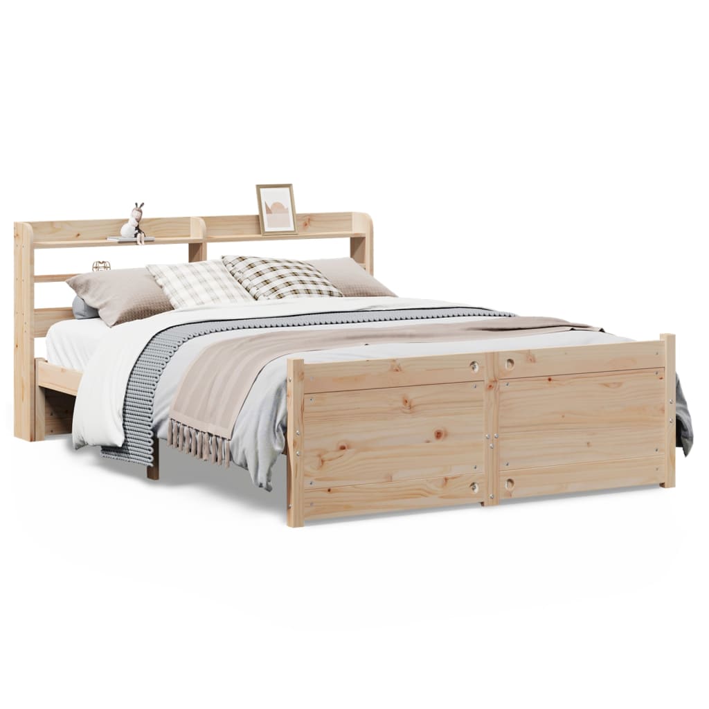 vidaXL Bed Frame with Headboard without Mattress 140x200 cm