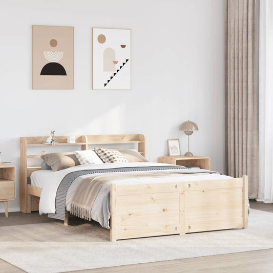 vidaXL Bed Frame with Headboard without Mattress 140x200 cm