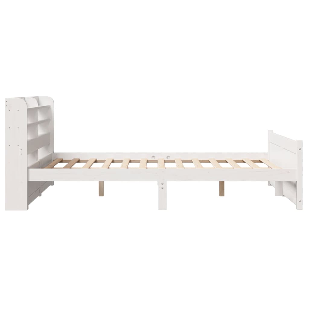 vidaXL Bed Frame with Headboard without Mattress White 150x200 cm King Size