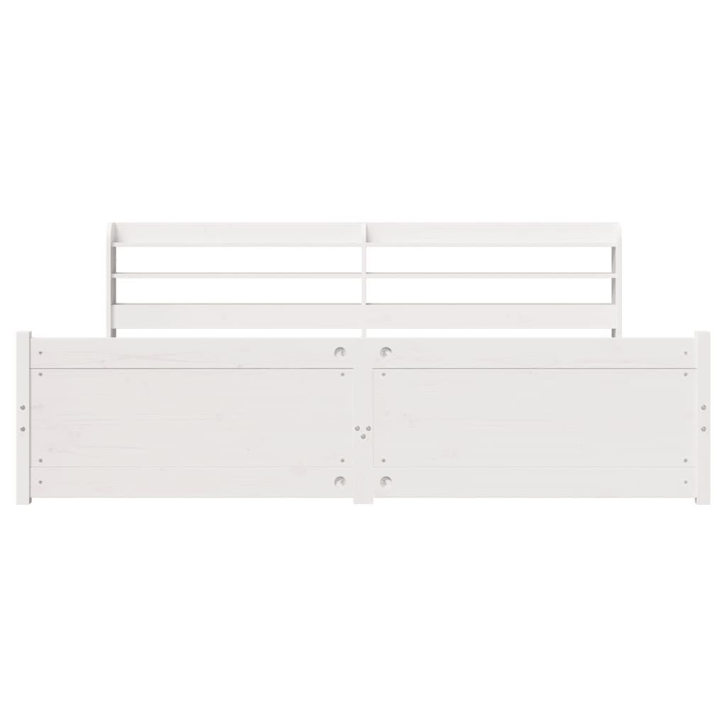 vidaXL Bed Frame with Headboard without Mattress White 180x200 cm Super King