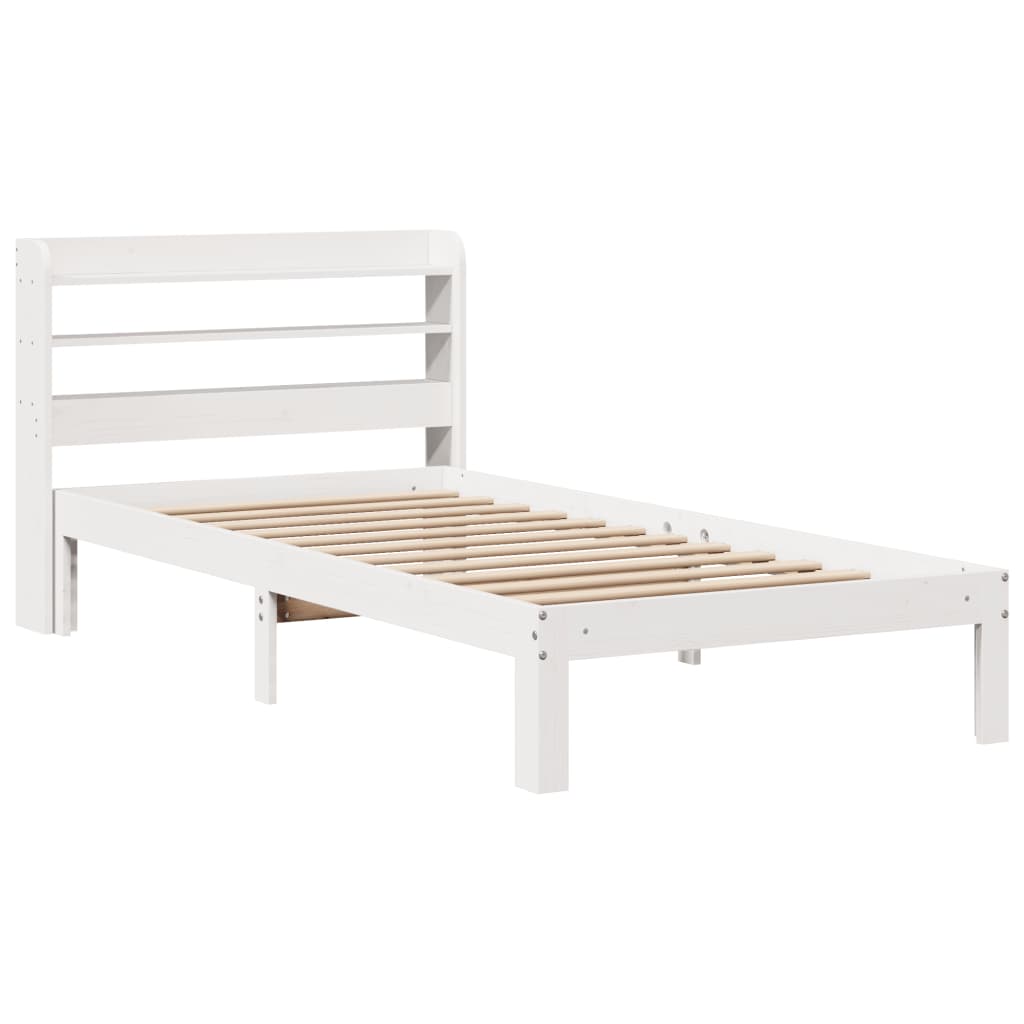 Bed Frame with Headboard without Mattress White 100x200 cm