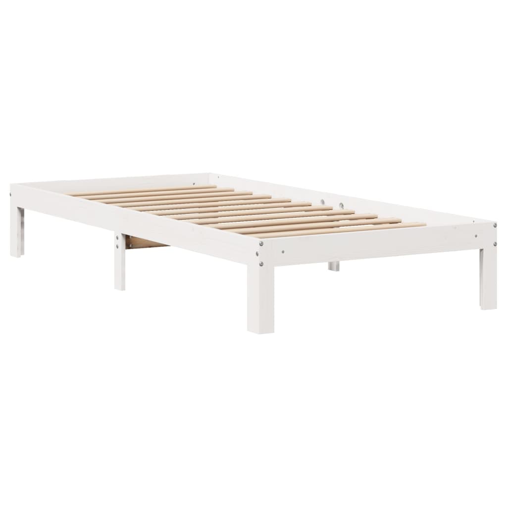 Bed Frame with Headboard without Mattress White 100x200 cm