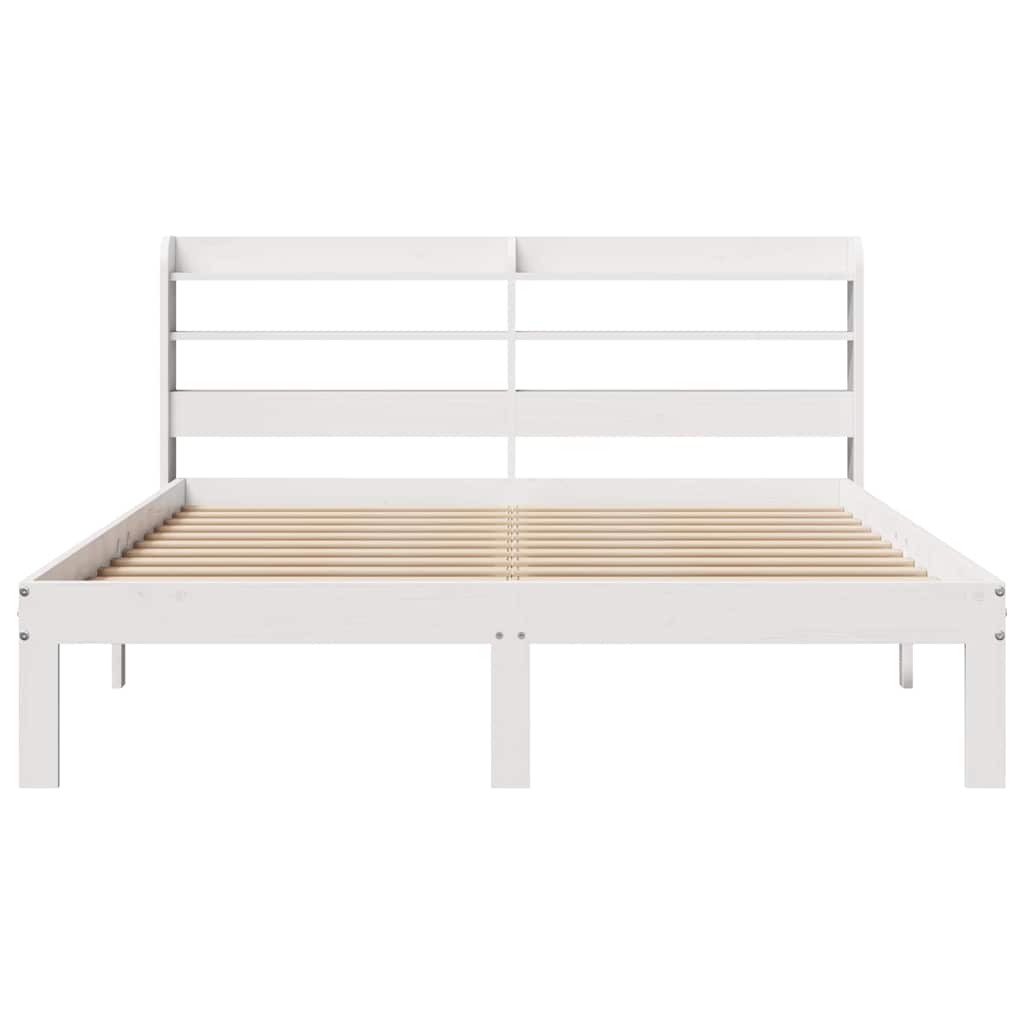 Bed Frame with Headboard without Mattress White 150x200 cm King Size