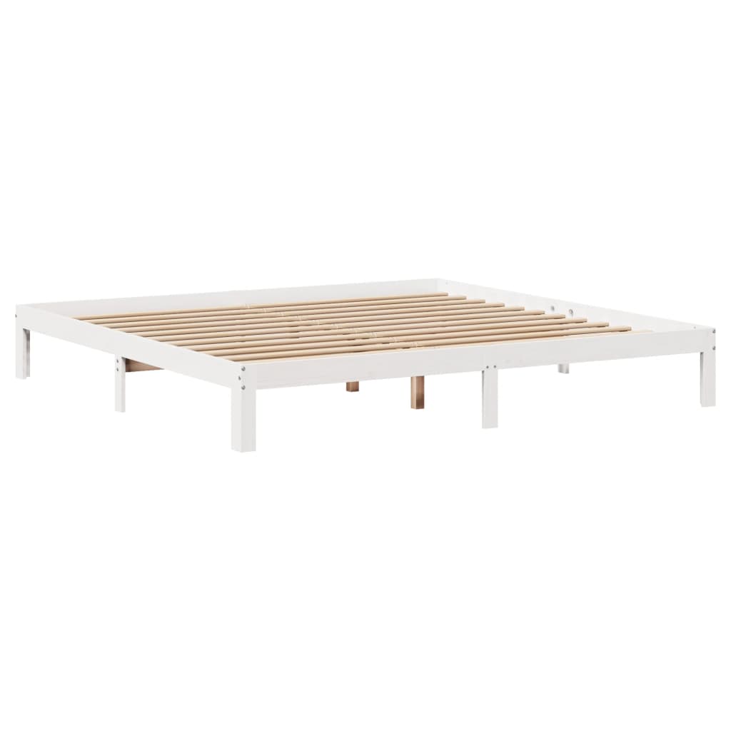Bed Frame with Headboard without Mattress White 180x200 cm Super King