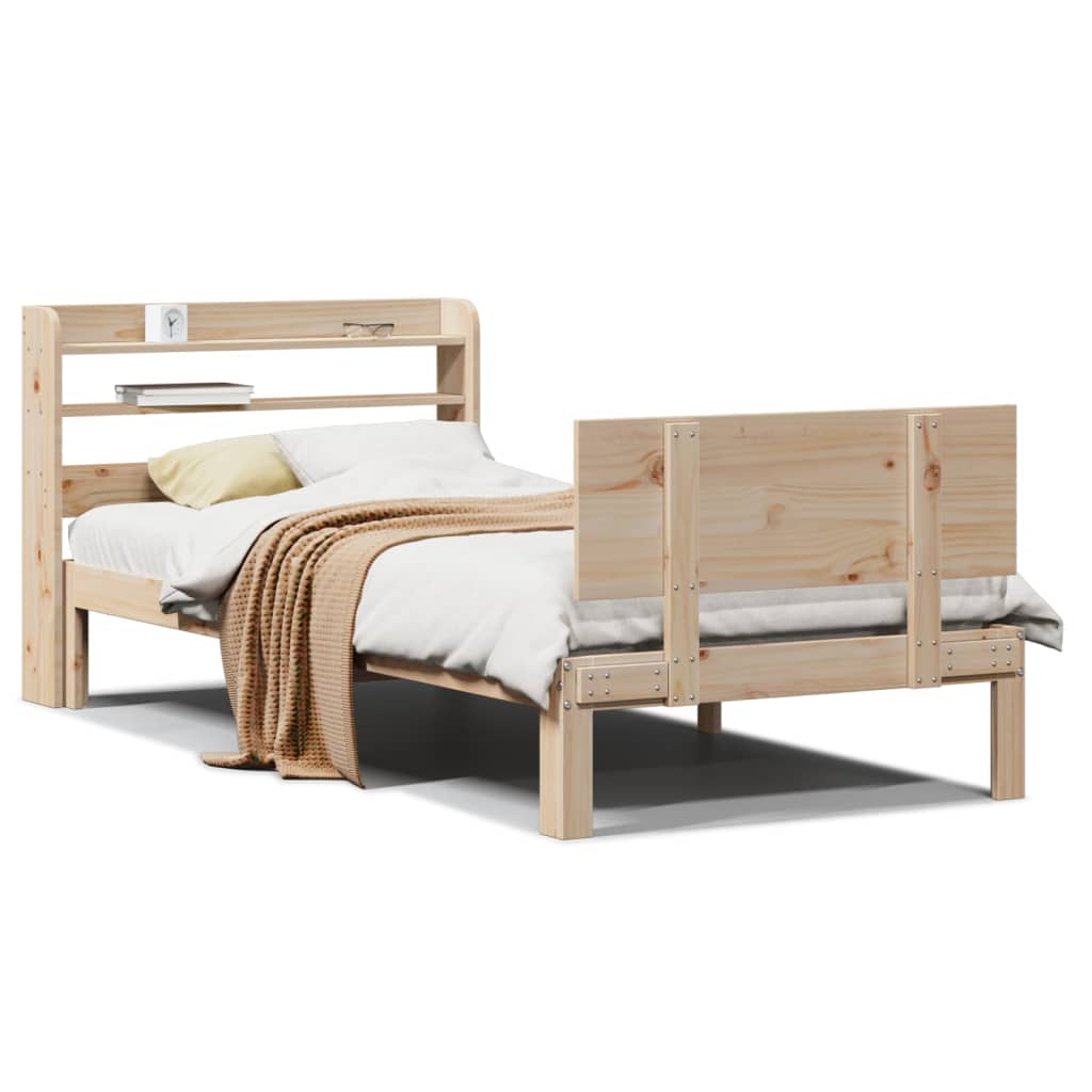 vidaXL Bed Frame with Headboard without Mattress 75x190 cm Small Single