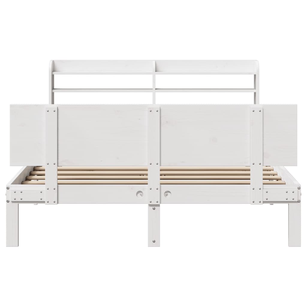 Bed Frame with Headboard without Mattress White 120x190 cm Small Double