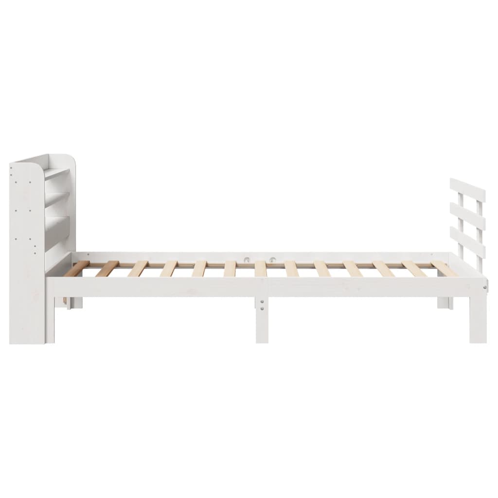 vidaXL Bed Frame with Headboard without Mattress White 75x190 cm Small Single