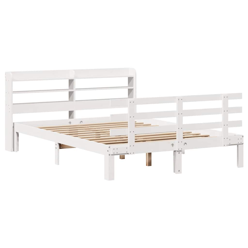 Bed Frame with Headboard without Mattress White 120x190 cm Small Double