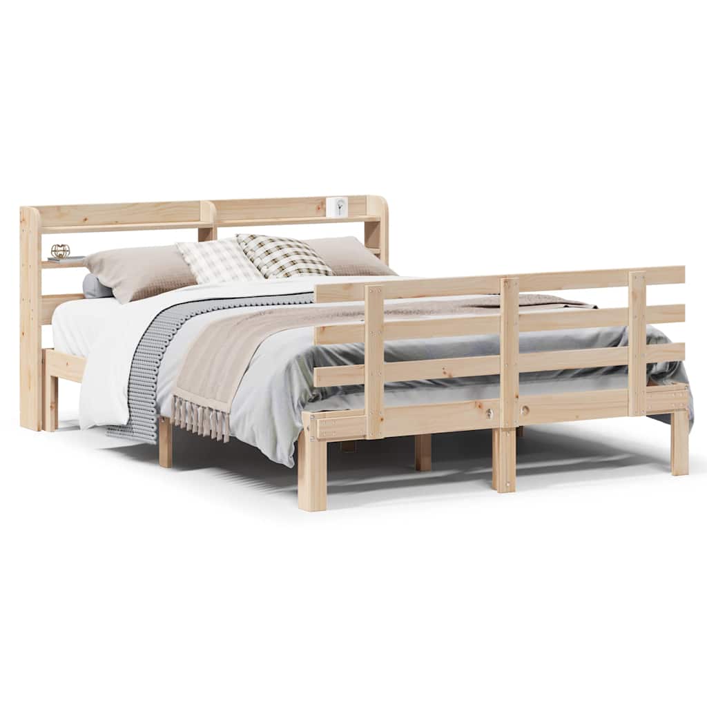 Bed Frame | Natural Pine | Solid Pine Wood, Plywood | Double | Bed Frame