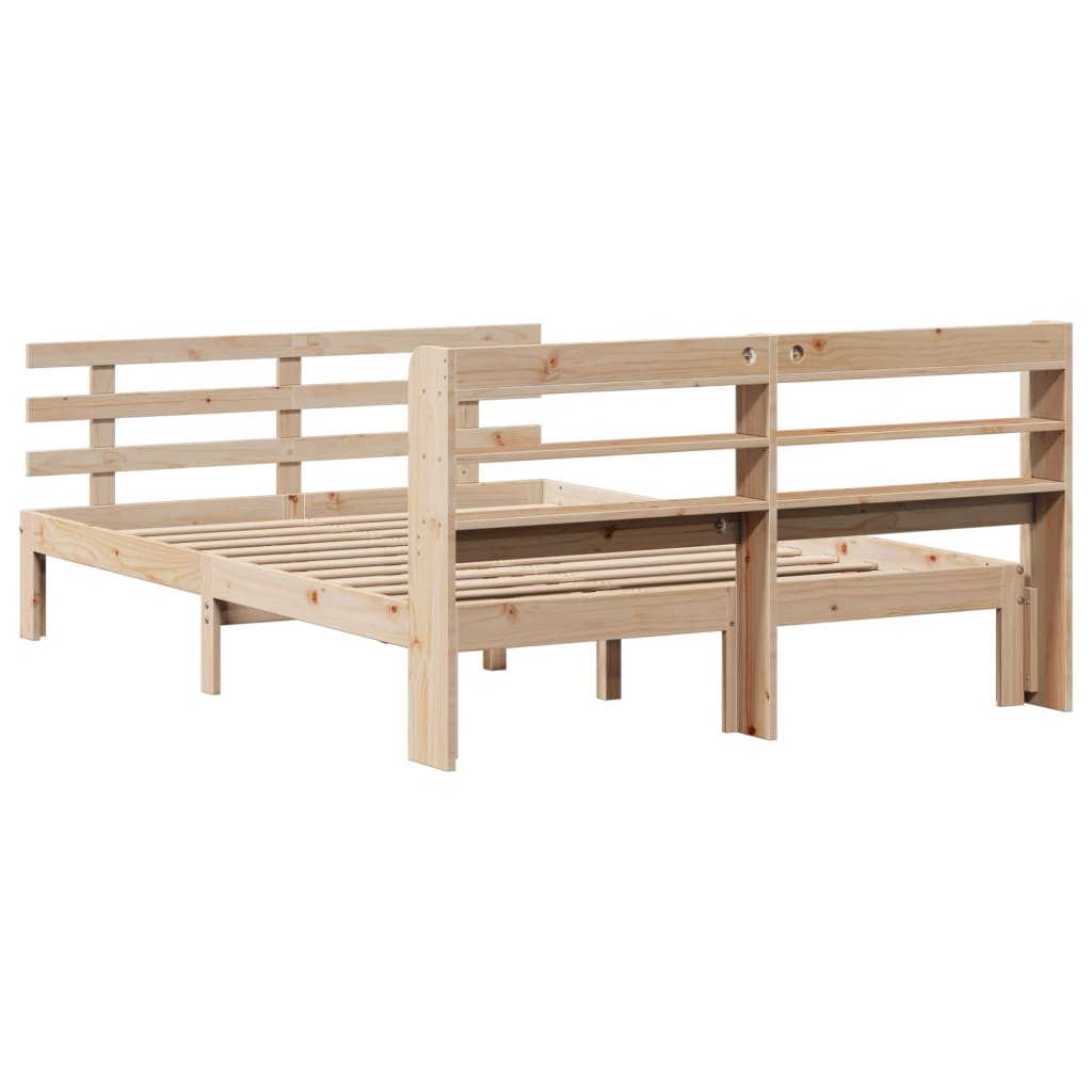 Bed Frame | Natural Pine | Solid Pine Wood, Plywood | Double | Bed Frame
